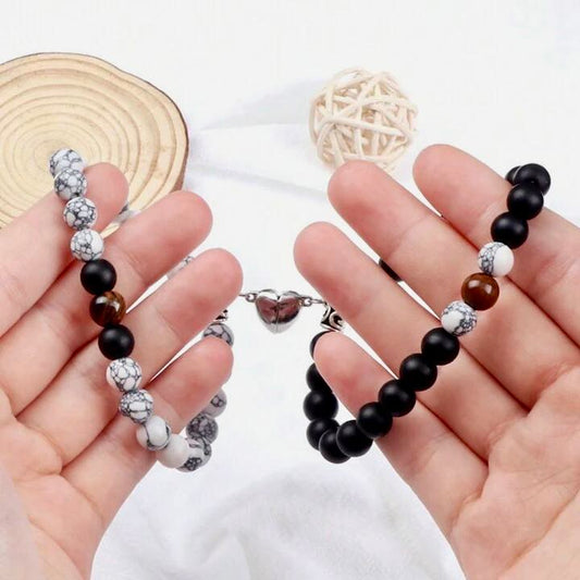 Par de pulseiras de pedras naturais