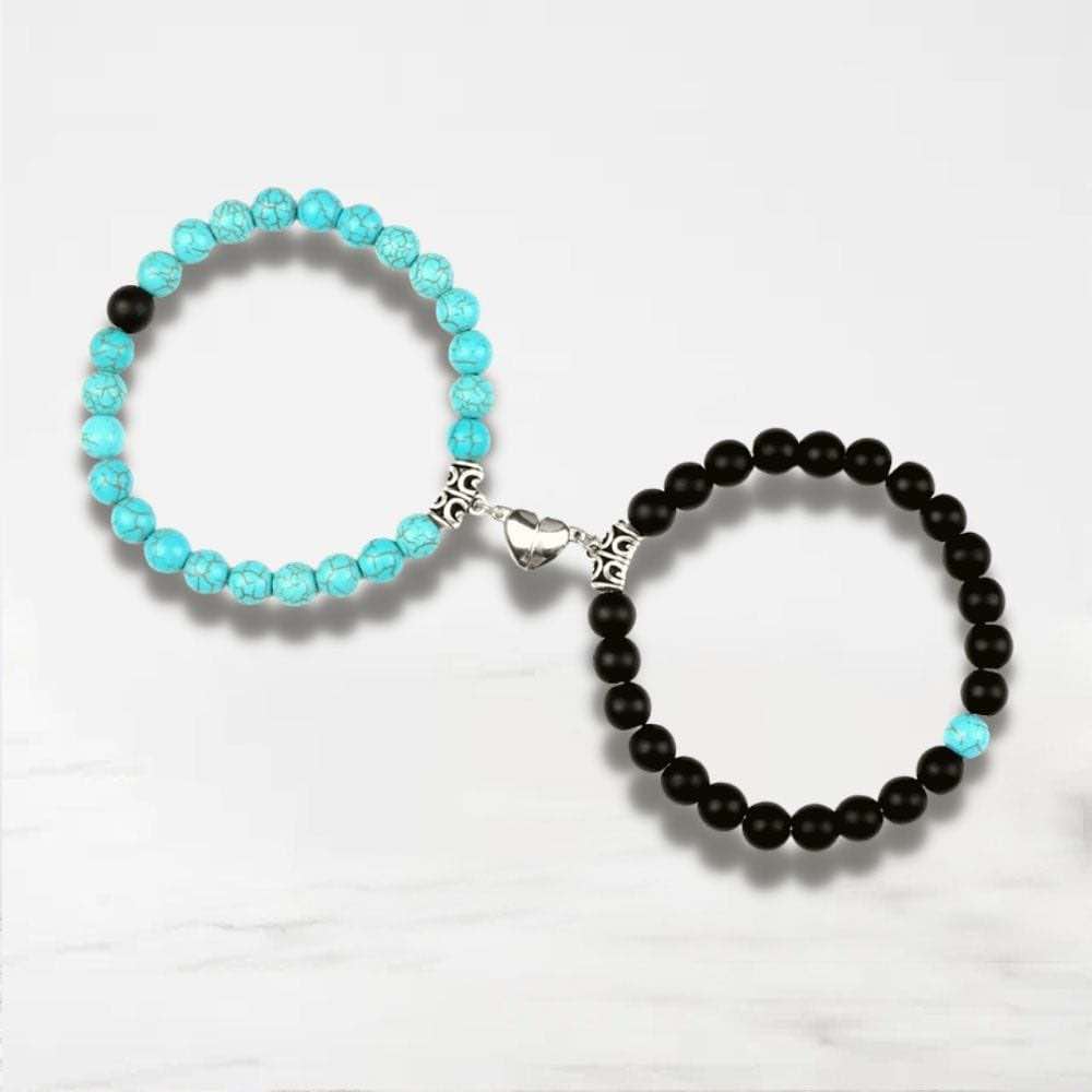 Par de pulseiras de pedras naturais