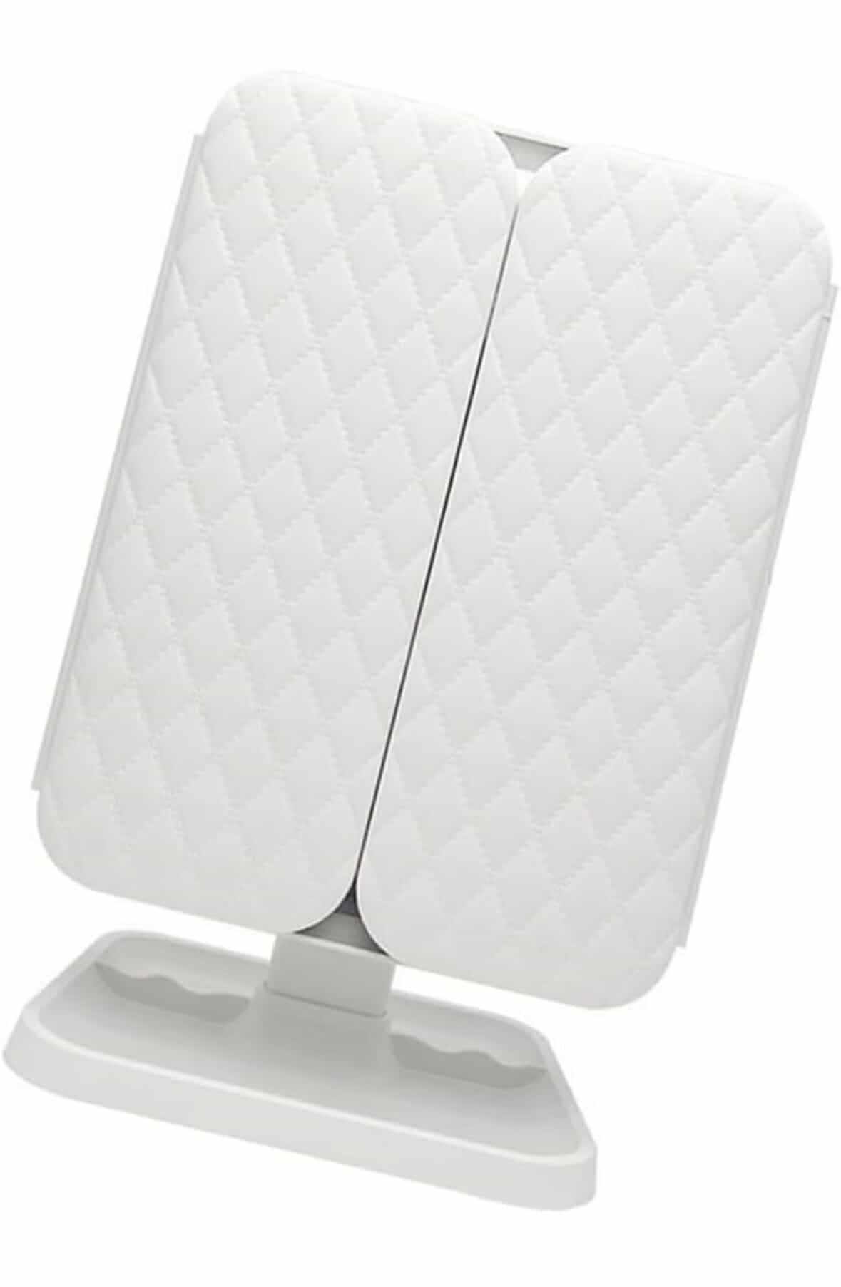 Espelho de maquilhagem de três partes com luzes LED
