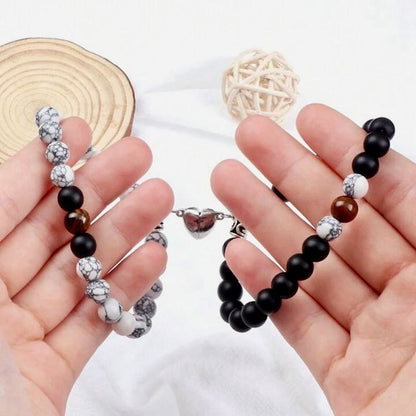 Par de pulseiras de pedras naturais