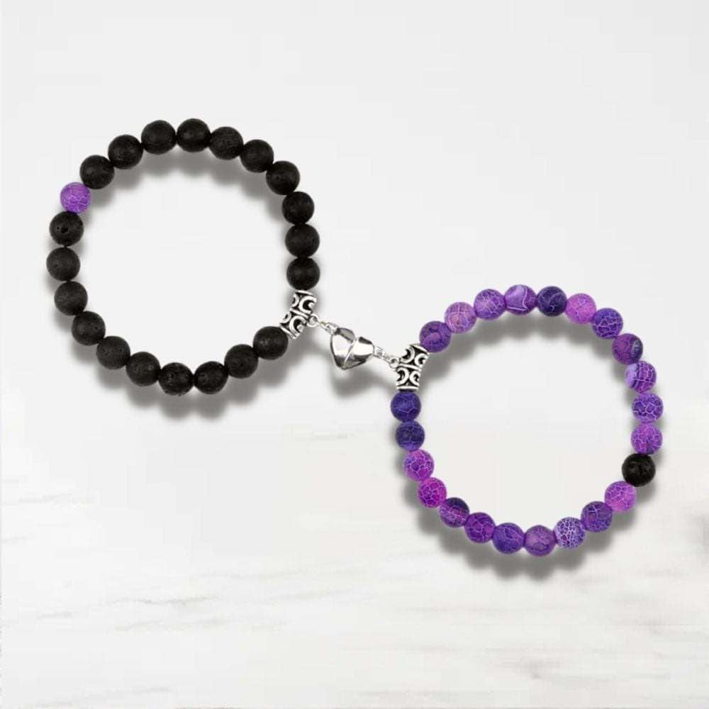 Par de pulseiras de pedras naturais