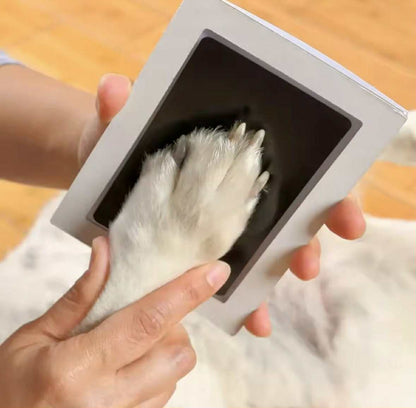 Recordação Eterna: Kit de Impressão de Patinha Sem Tinta + Moldura de Foto (Sem Sujidade)