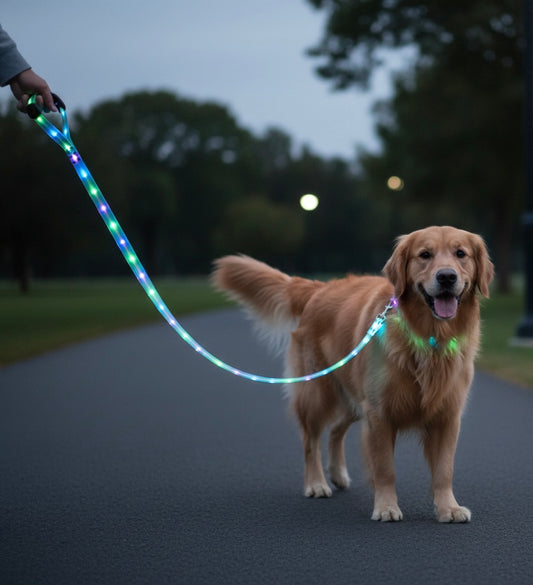 🐕 Trela Luminosa LED Recarregável para Cães
