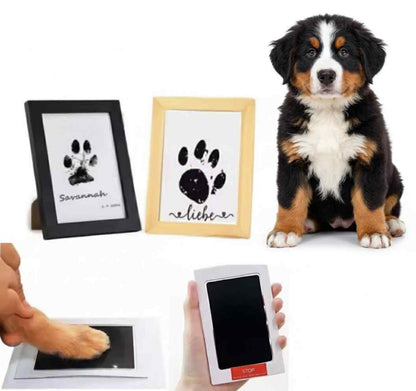 Recordação Eterna: Kit de Impressão de Patinha Sem Tinta + Moldura de Foto (Sem Sujidade)